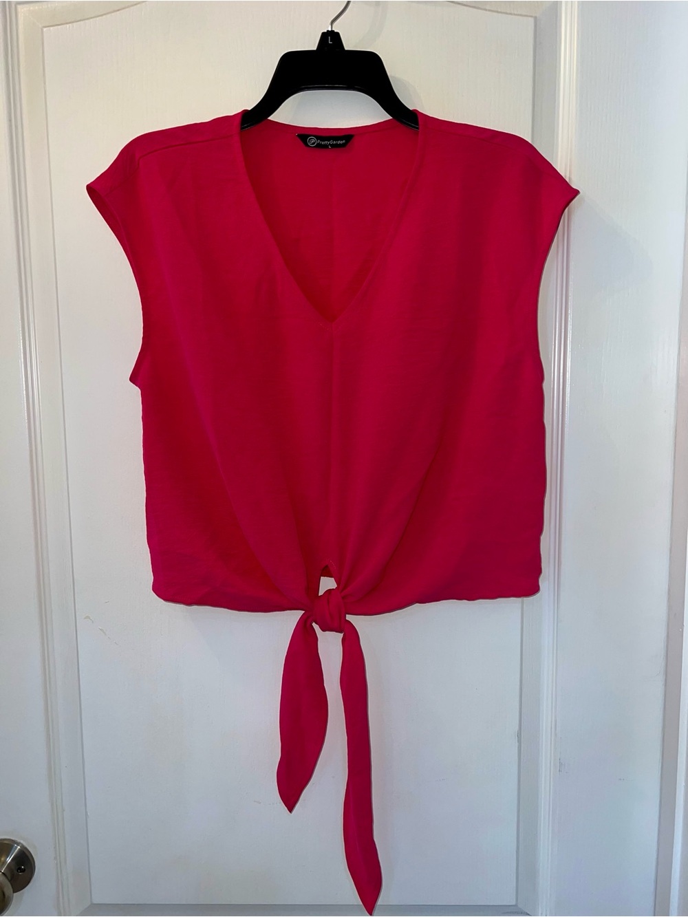 Women’s Pink Wide-Leg Pant suit with Tie Front - Picture 2 of 6
